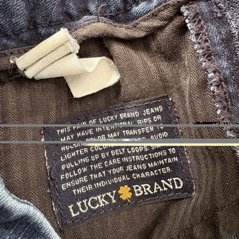 Lucky Brand Size 6 28 Dark Wash Flare Jeans Y2K Indie Sleek Boho Western Mid Ris - Picture 8 of 10